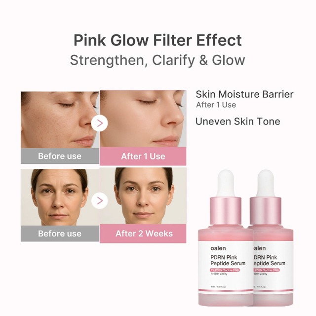 Oalen Private Label Anti-aging Ultra Light PDRN Pink Serum | Hyaluronic Acid Korean Skincare,oalen cosmetics