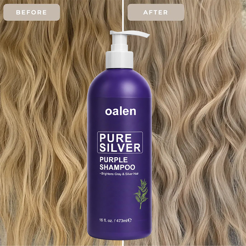 Anti Brass Purple Shampoo With Natural Extracts Refreshes Scalp Eliminate Yellow Tones for Bleached Blonde Grey,oalen cosmetics