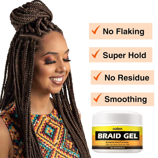 Non-Flaking Moisturizing Hair Wax Strong Braid Loc Gel for 4C African Hair Private Label,oalen cosmetics