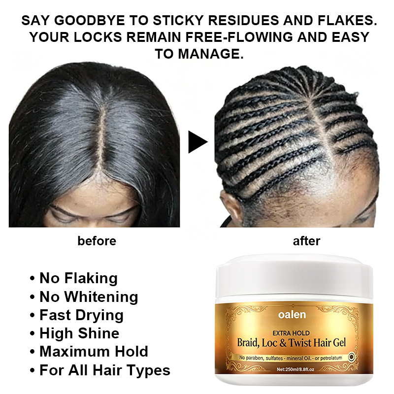 Private Label Extra Hold Non-Greasy Argan Oil Braid Gel Low MOQ Vendor Braiding Gel for Hair Strong Hold,oalen cosmetics