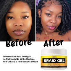 Non-Flaking Moisturizing Hair Wax Strong Braid Loc Gel for 4C African Hair Private Label,oalen cosmetics