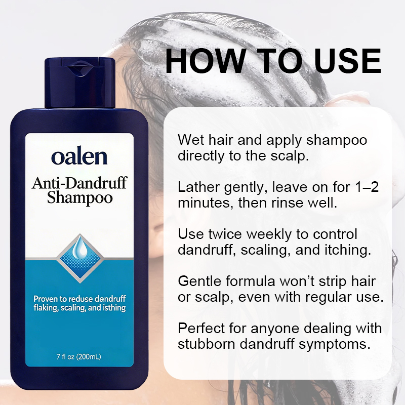 Oalen Private Label Anti-Dandruff Shampoo Clinically Proven 10X Effective Deep Clean Repair Care Scalp Care,oalen cosmetics