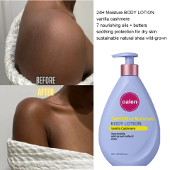 Oalen Private label Vanilla Cashmere Shea Body Lotion 24 Hour Moisturizer Lightweight Non Greasy Vegan For Dry Skin Deep Hydration Skin Smoothing Body Care,oalen cosmetics