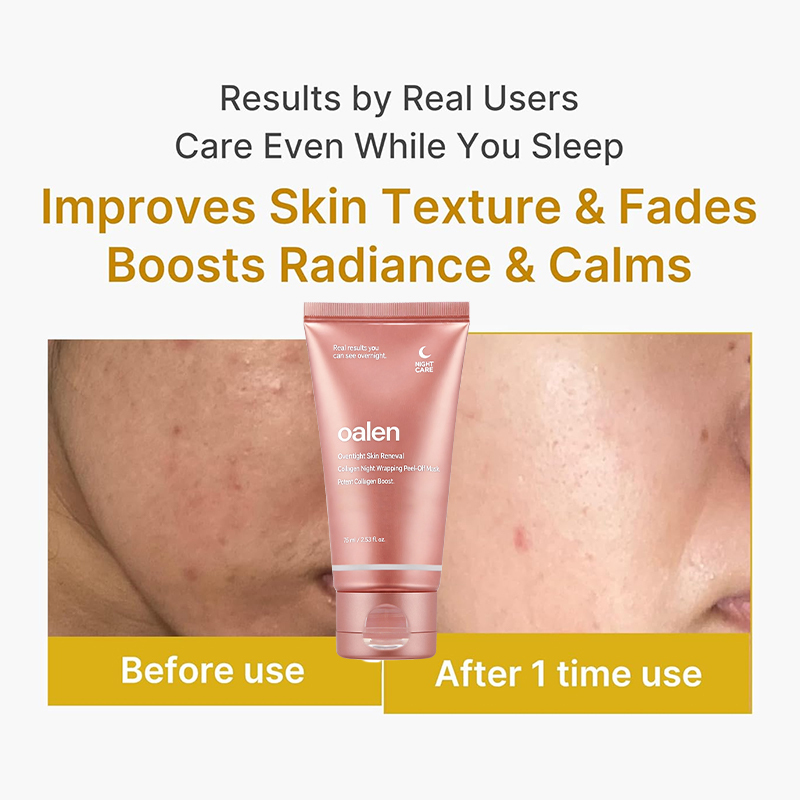 Oalen Private label Hydrolyzed Collagen Peel Off Mask Anti Aging Reduce Fine Lines Dullness Firm Skin Improve Elasticity,oalen cosmetics