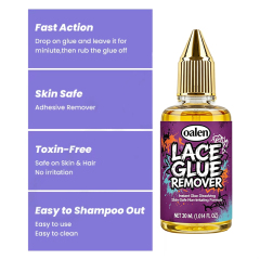 Customs Logo Lace Glue Remover Release Tape Fast Acting Hair Extensions 30ml Wig Remover,oalen cosmetics