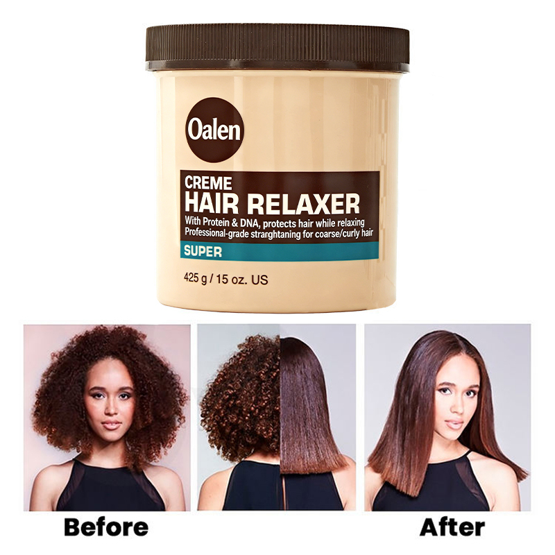 Private Label Big Size 425g Hair Relaxer Cream Regular Strength Silkening Formula for Professional Smoothing Manageable Texture,oalen cosmetics