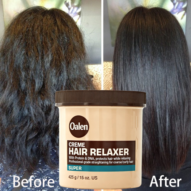 Private Label Big Size 425g Hair Relaxer Cream Regular Strength Silkening Formula for Professional Smoothing Manageable Texture,oalen cosmetics