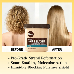 Private Label Big Size 425g Hair Relaxer Cream Regular Strength Silkening Formula for Professional Smoothing Manageable Texture,oalen cosmetics
