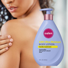 Big Size 473ml Oalen Private Label Natural Shea Butter Vanilla Body Lotion All Day Hydration Fast Absorbing Mild Skin Care,oalen cosmetics