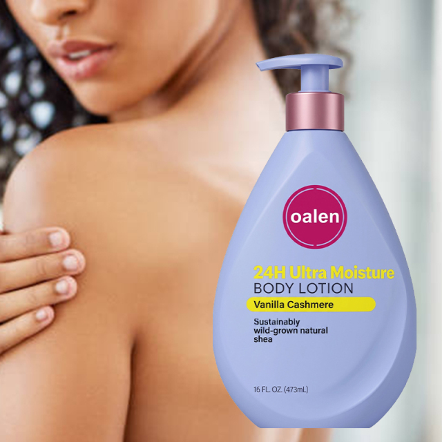 Big Size 473ml Oalen Private Label Natural Shea Butter Vanilla Body Lotion All Day Hydration Fast Absorbing Mild Skin Care,oalen cosmetics