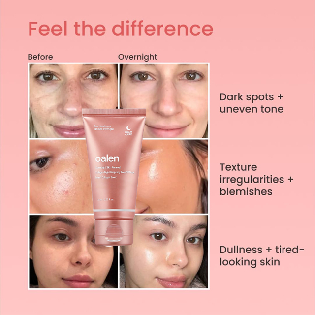 Oalen Private Label Hydrolyzed Collagen Peel Off Mask Anti Aging Reduce Fine Lines Dullness Firm Skin Improve Elasticity,oalen cosmetics
