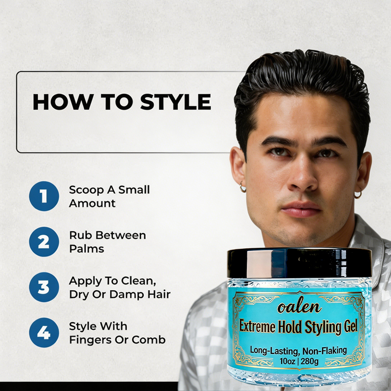 Oalen Private Label Sweat Proof Waterproof Men Hair Styling Gel Easy to Shape Hairstyle Salon Home Common Use,oalen cosmetics