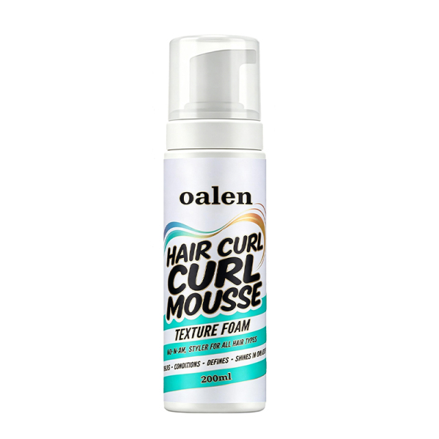 Strong Hold Hair Mousse Private Label Styling Foam for Defining Curly Hair Hair Products,oalen cosmetics