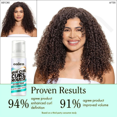 Strong Hold Hair Mousse Private Label Styling Foam for Defining Curly Hair Hair Products,oalen cosmetics