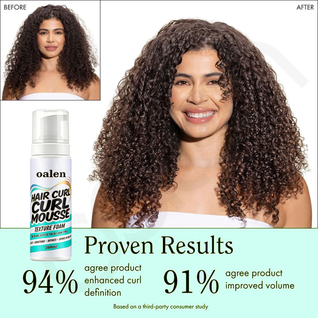 Strong Hold Hair Mousse Private Label Styling Foam for Defining Curly Hair Hair Products,oalen cosmetics