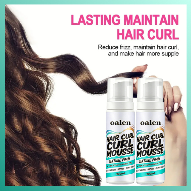 Strong Hold Hair Mousse Private Label Styling Foam for Defining Curly Hair Hair Products,oalen cosmetics