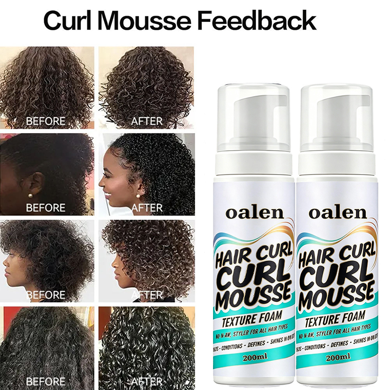 Strong Hold Hair Mousse Private Label Styling Foam for Defining Curly Hair Hair Products,oalen cosmetics