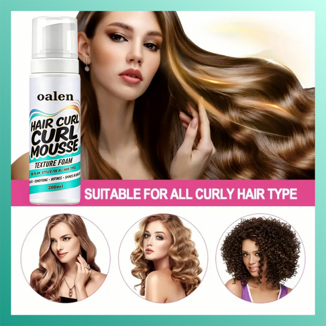 Strong Hold Hair Mousse Private Label Styling Foam for Defining Curly Hair Hair Products,oalen cosmetics