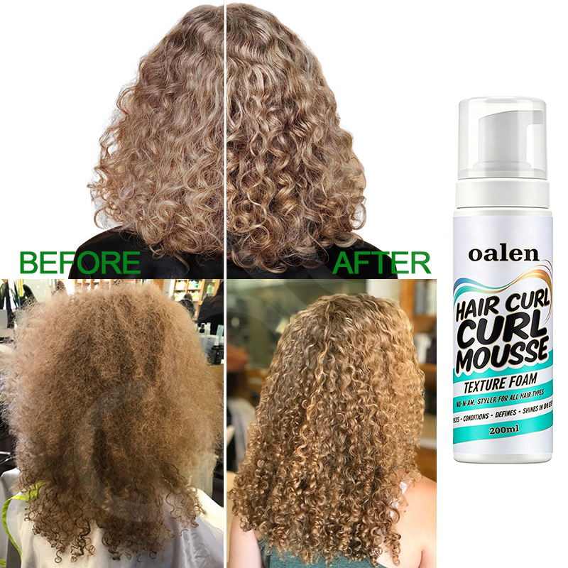 Strong Hold Hair Mousse Private Label Styling Foam for Defining Curly Hair Hair Products,oalen cosmetics