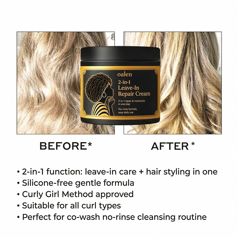 Oalen Curly Hair Care Set 5 Piece Complete System Leave-in Conditioner Lotion Hair Treatment Moisture Refresher Scalp,MY SHOP