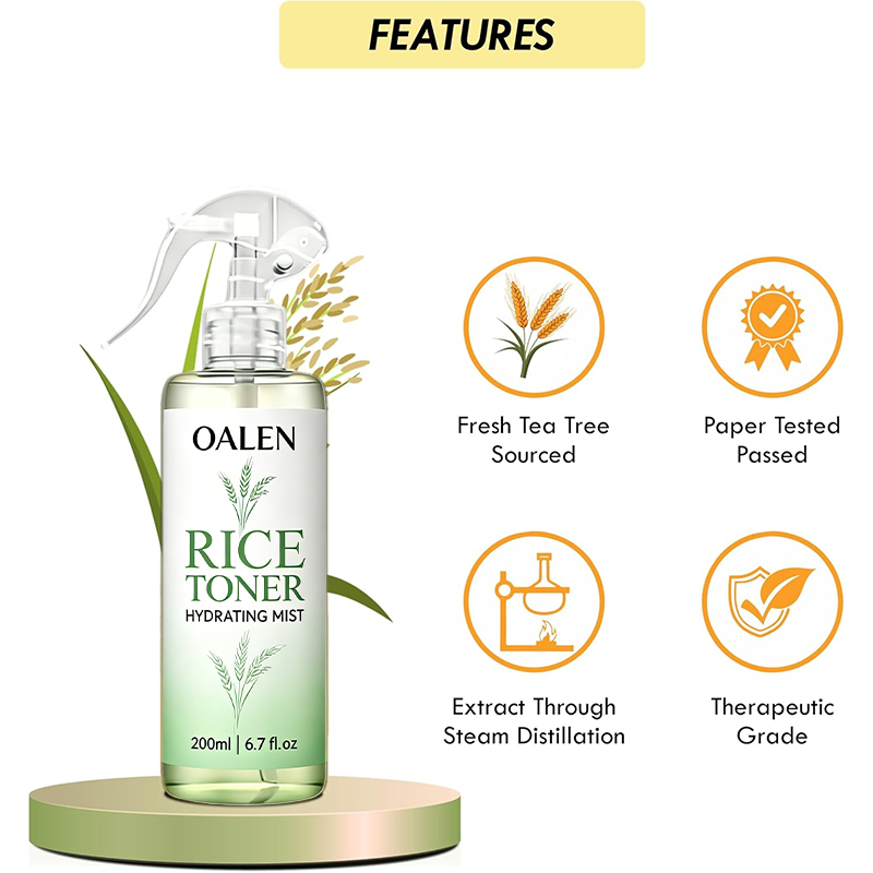 Oalen Private Label Multi Purpose Rice Water Mist Hydrate Revitalize Skin Soften Hair Lightweight Non Sticky Toner,MY SHOP