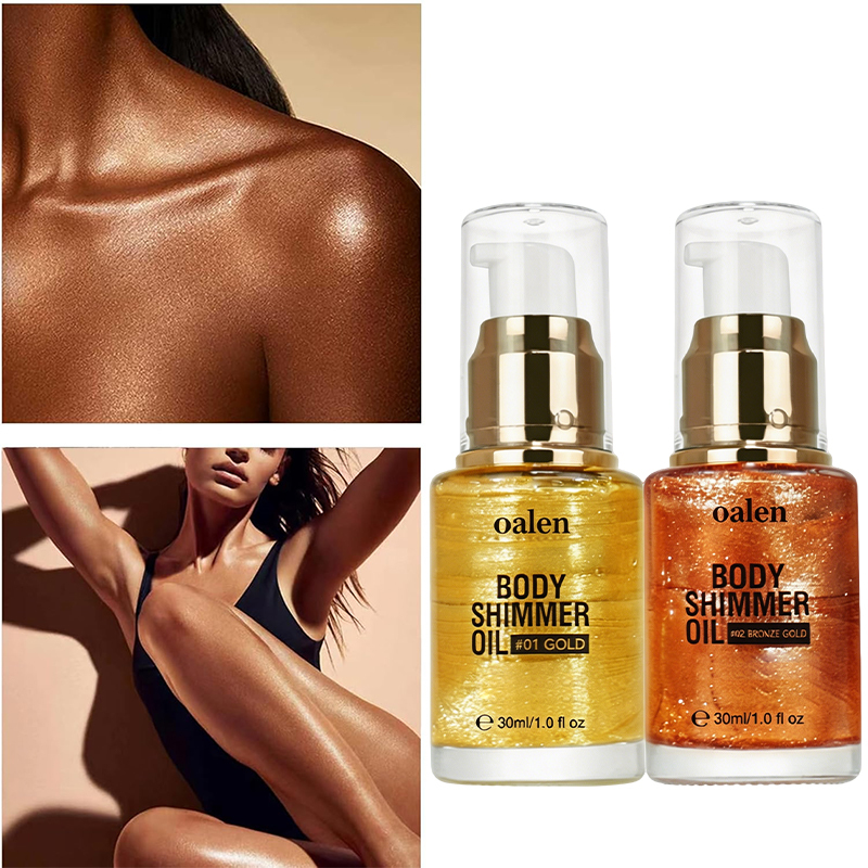 Oalen Private Label Natural Organic Shimmer Body Oil Long Lasting Moisturizing Glow Illuminating Body Oil Wholesale Custom,MY SHOP
