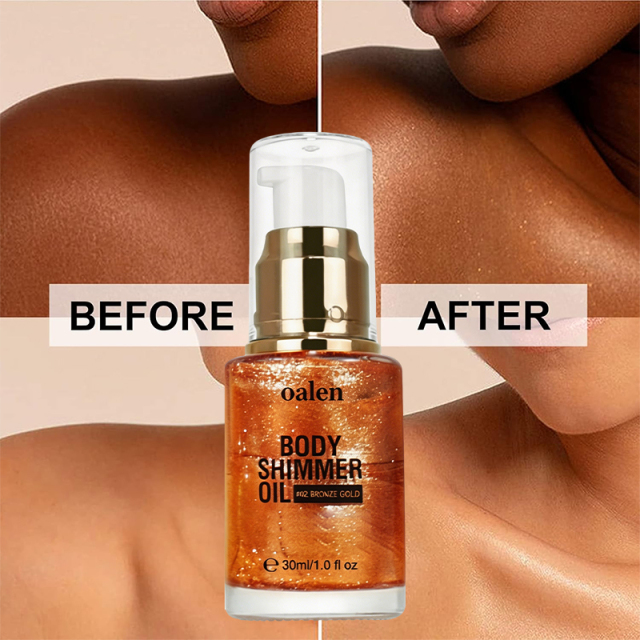 Oalen Private Label Natural Organic Shimmer Body Oil Long Lasting Moisturizing Glow Illuminating Body Oil Wholesale Custom,MY SHOP