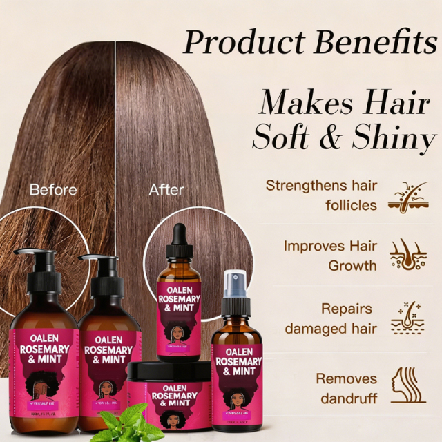 Oalen Rosemary Mint Hair Care Set Shampoo Conditioner Hair Oil Mask Anti Hair Loss Repair Growth Treatment for All Hair Types,MY SHOP