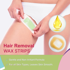 Oalen Private Label 60 Pcs Wax Strips Hair Removal Kit 40 Body 20 Facial Wax Strips for Face Eyebrow Arms Legs,MY SHOP
