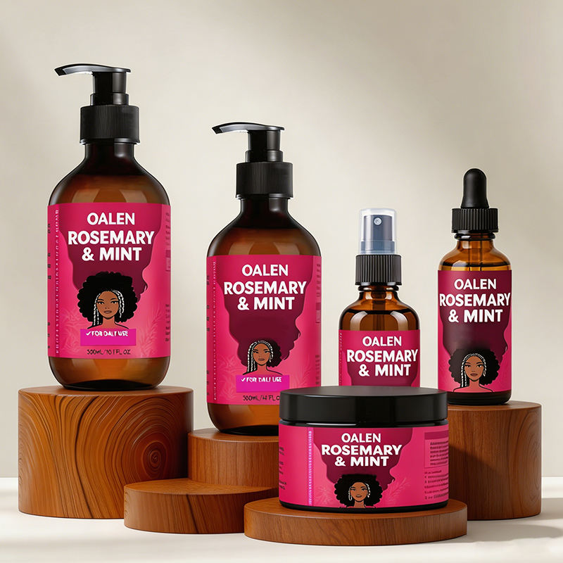 Oalen Rosemary Mint Anti Hair Loss Hair Growth Products Shampoo Conditioner Oil Mask Repair Damaged Hair Care Kit,MY SHOP