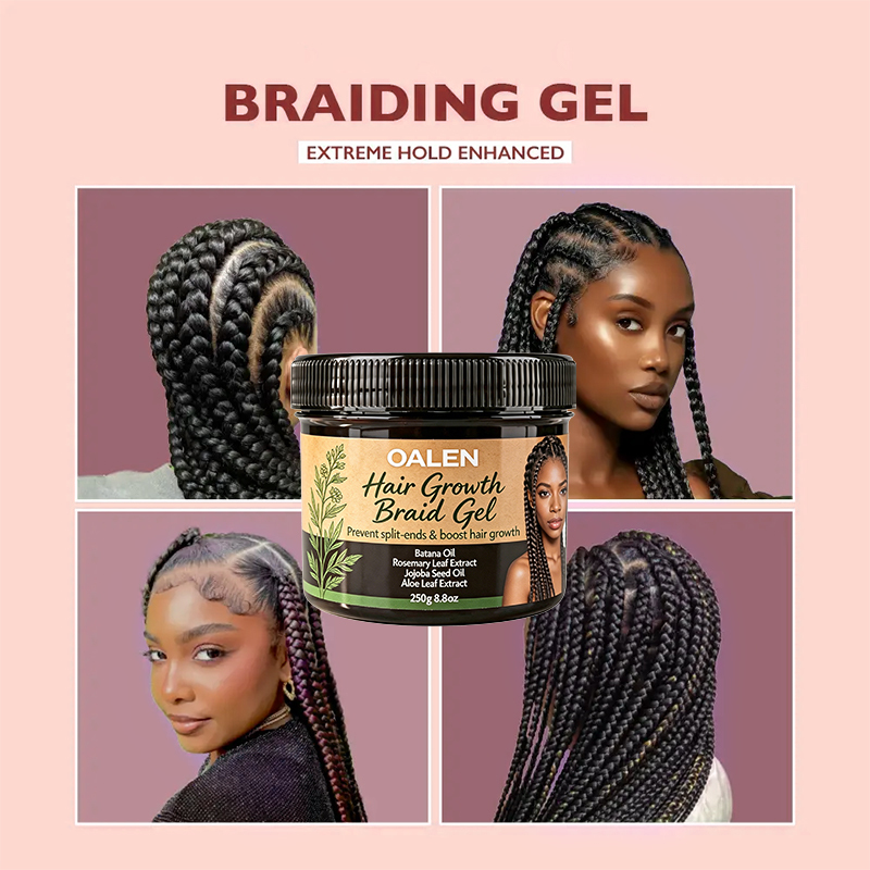 Oalen Private Label Hair Growth Braid Gel Maximum Hold No Flake Alcohol Free Styling Gel For Knotless Braids Box Braids Cornrows,MY SHOP