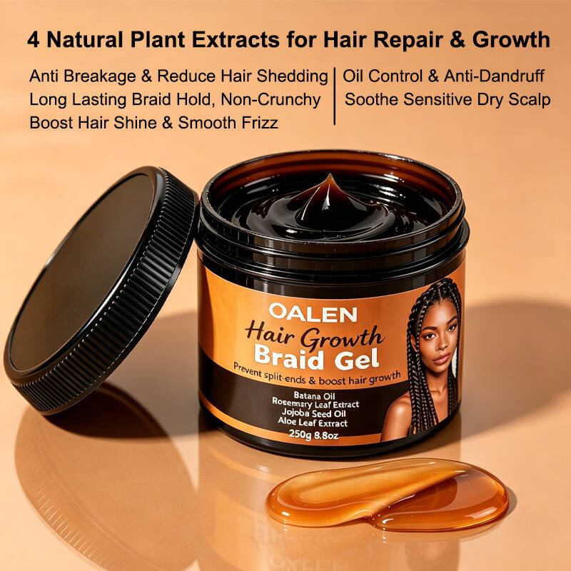 Custom Braid Twist Gel No Flaking Alcohol Free Strong Hold Hair Gel for Cornrows Knotless Braids Box Braids Hair Repair Growth,MY SHOP