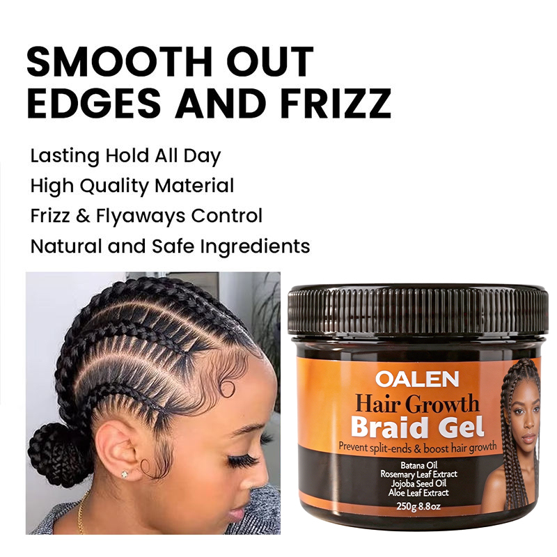 Custom Braid Twist Gel No Flaking Alcohol Free Strong Hold Hair Gel for Cornrows Knotless Braids Box Braids Hair Repair Growth,MY SHOP