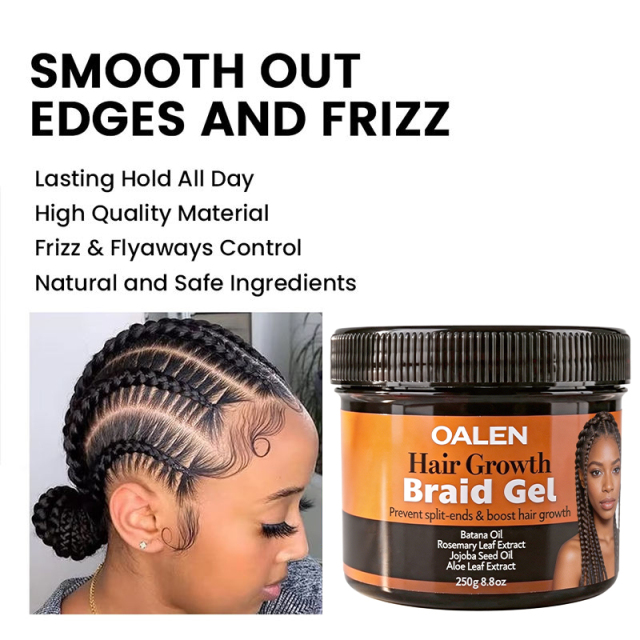 Custom Braid Twist Gel No Flaking Alcohol Free Strong Hold Hair Gel for Cornrows Knotless Braids Box Braids Hair Repair Growth,MY SHOP