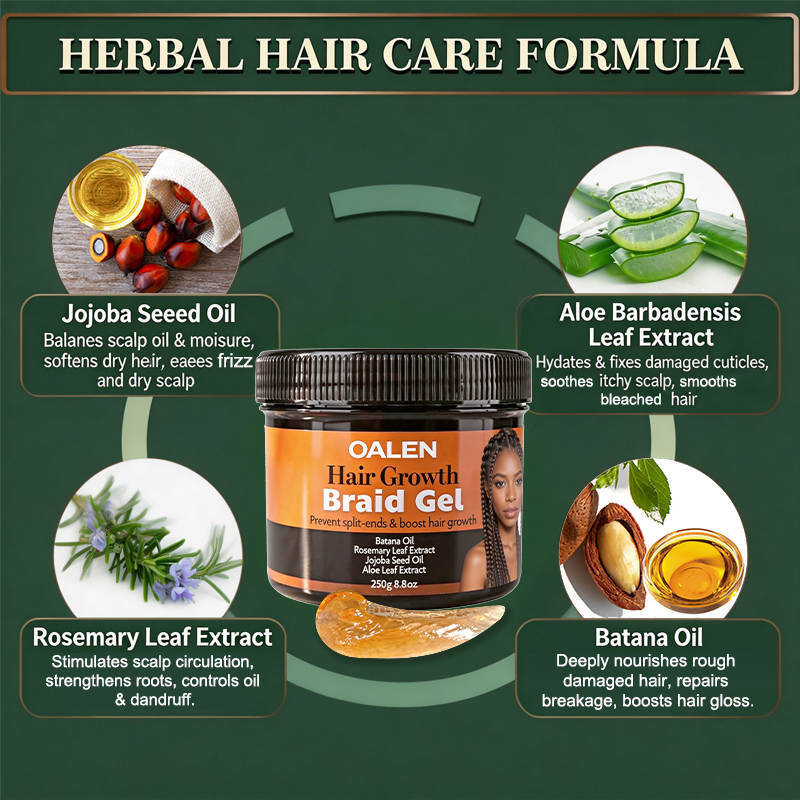 Custom Braid Twist Gel No Flaking Alcohol Free Strong Hold Hair Gel for Cornrows Knotless Braids Box Braids Hair Repair Growth,MY SHOP