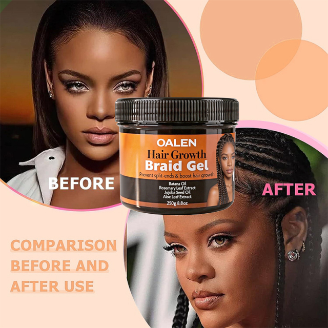 Custom Braid Twist Gel No Flaking Alcohol Free Strong Hold Hair Gel for Cornrows Knotless Braids Box Braids Hair Repair Growth,MY SHOP