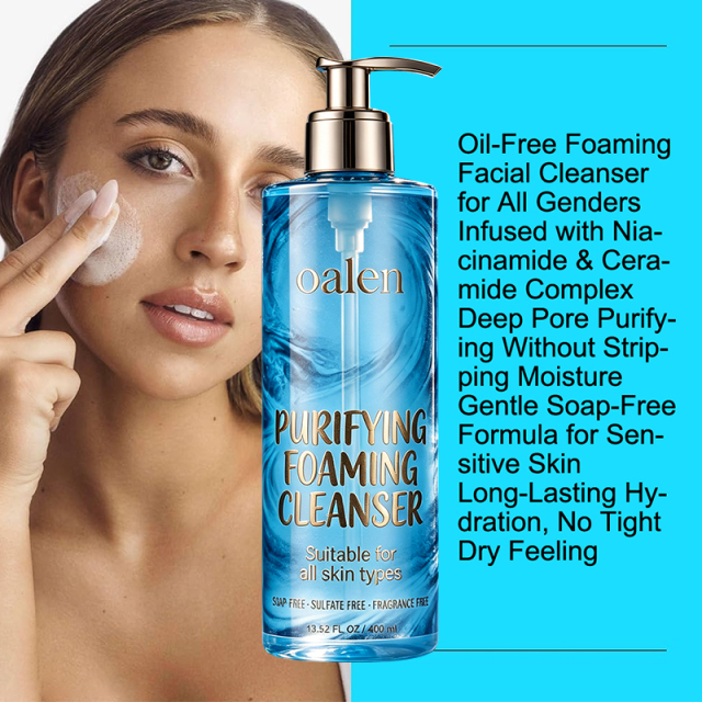 Foaming Facial Cleanser Oil Free Face Wash for Women and Men with Niacinamide and Ceramides Pore Cleanser Safe For Sensitive Skin Will Not Dry Out Skin Soap Free,MY SHOP