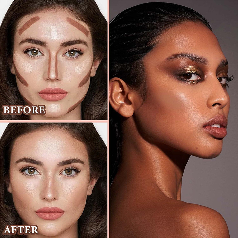 Oalen Cream Contour Palette Full Coverage Concealer Sculpt Highlight Blendable Bronzer Long Lasting Formula Cover Dark Circles Acne Blemishes and Pigmentation,MY SHOP