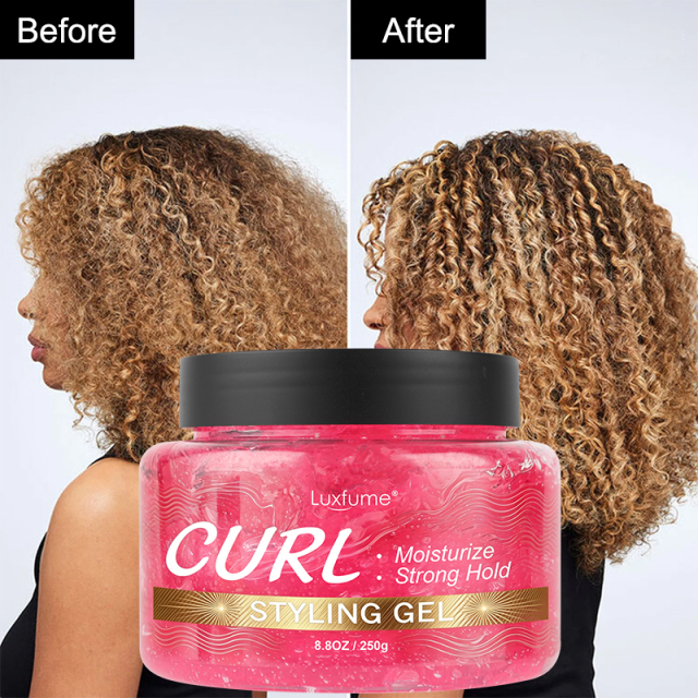 Luxfume Curling Hair Styling Strong Hold Moisturizing Styling Jelly Smoothing Gel for Defined Curls Frizz Control Deep Hydration,MY SHOP