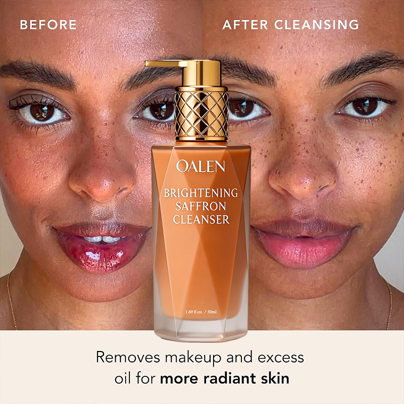 Oalen Private Label Brightening Saffron Milk Facial Cleanser Deep Pore Clean Gentle Hydrating Face Wash Fade Dark Spots Balance Uneven Skin Tone For Sensitive Skin,MY SHOP