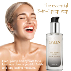 Oalen Private Label Pearl Peptide Glaze Facial Essence 3 In 1 Prep Plump Hydrate Serum With Pearl Powder Collagen Peptides For Bright Luminous Youthful Glowing Skin,MY SHOP