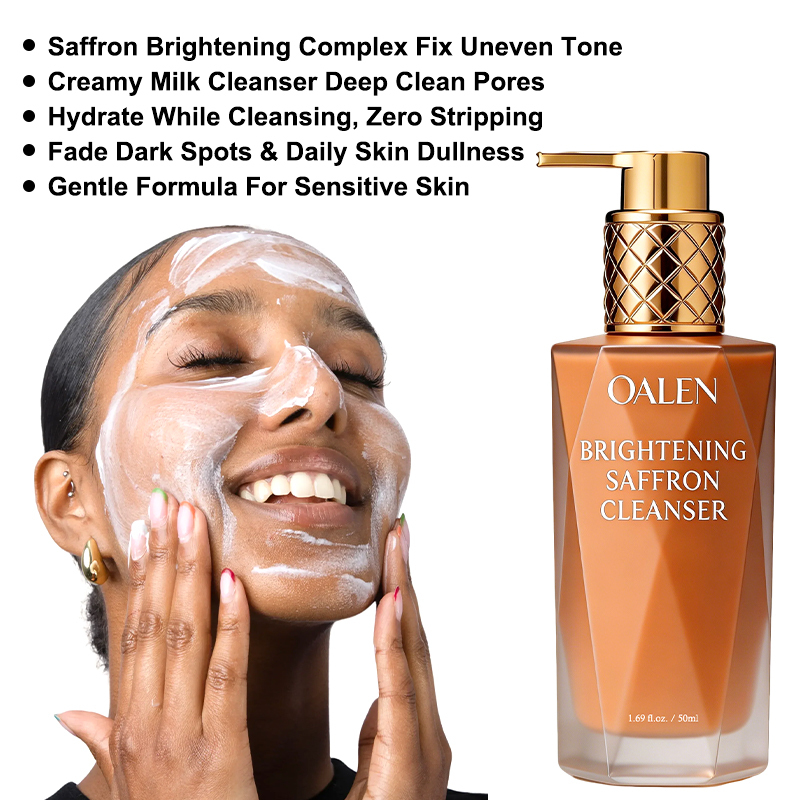 Luxfume Private Label Brightening Saffron Cleanser Gel to Milk Formula Soothes Dry Uneven Skin Tone,MY SHOP