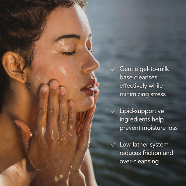 Luxfume Private Label Brightening Saffron Cleanser Gel to Milk Formula Soothes Dry Uneven Skin Tone,MY SHOP
