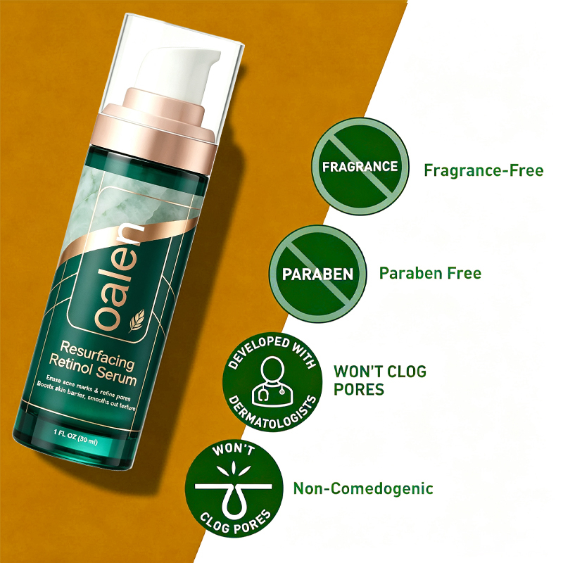 oalen private label resurfacing retinol serum with licorice root extract brightening minimizer for post acne skin barrier repair,MY SHOP
