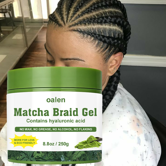 Oalen Private Label Matcha Scented Braid Gel extra Hold High Shine for Twists Locs Braids Finisher Smooth Frizz Locks,MY SHOP