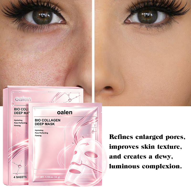 Oalen Private Label Bio-Collagen Deep Mask Overnight Hydrogel Boost Elasticity Soft Smooth Facial Mask 4 Sheets,MY SHOP