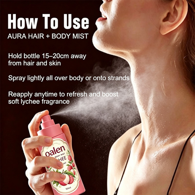 Luxfume Private Label Portable Lychee Scented Hair Body Mist Long Lasting Natural Fruit Aroma Refreshing Fragrance Spray,MY SHOP
