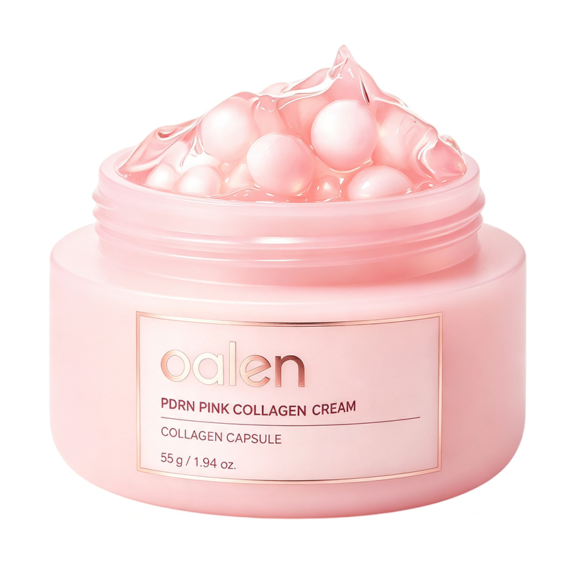 Luxfume Private Label pink Collagen Capsule Face Cream with PDRN Extract Repair Dull Dry Skin Firm Smoothing Facial Cream,oalen cosmetics