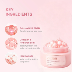Luxfume Private Label pink Collagen Capsule Face Cream with PDRN Extract Repair Dull Dry Skin Firm Smoothing Facial Cream,oalen cosmetics