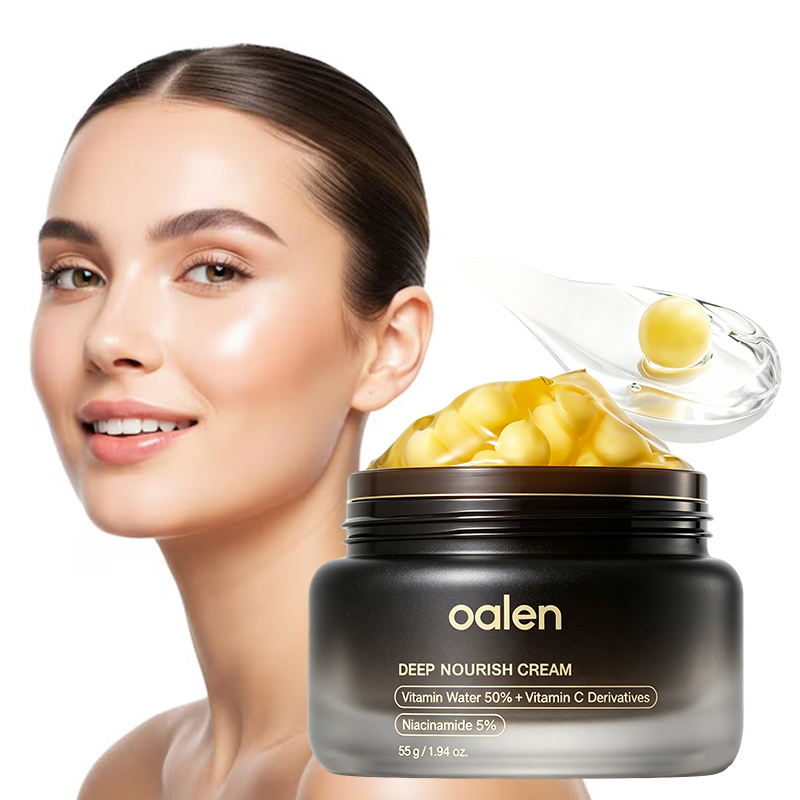 Oalen Private Label Liposome Vitamin c PDRN Golden Capsule Facial Cream Brighten Dull Skin Hydrating Glow Gel Moisturizer,MY SHOP